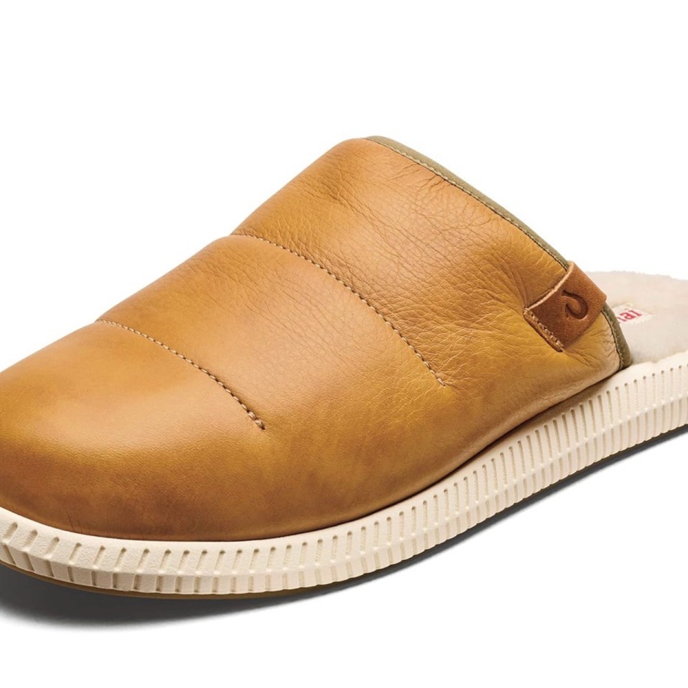 BRAND NEW OluKai Mua 'Ili men's leather mule slippers NEW Sz 10